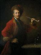 unknow artist Portrait d'homme en costume polonais, une pipe a la main. oil painting reproduction